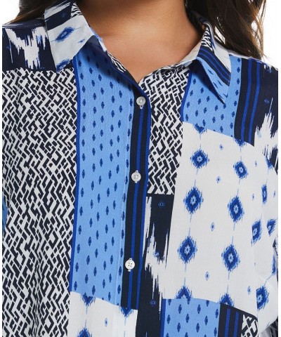 Plus Size Long Blouson Sleeve Blouse Dazzling Blue $50.14 Tops