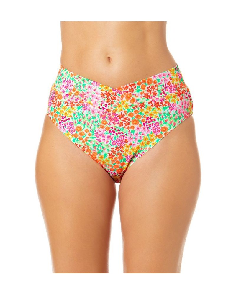 Juniors' Sun Garden Printed Square-Neck Bralette Bikini Top & Bottoms Multi $15.05 Swimsuits