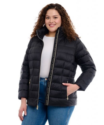 Women's Plus Size Hooded Packable Down Shine Puffer Coat Black $86.00 Coats