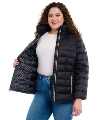 Women's Plus Size Hooded Packable Down Shine Puffer Coat Black $86.00 Coats