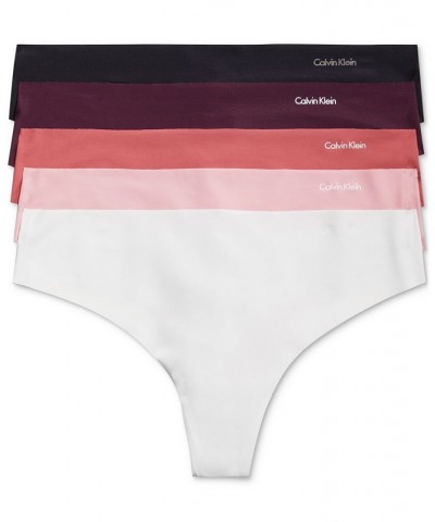 Invisible Thong 5-Pack QD3556 Bright White/little Rosey/raspberry Blush/rhone/black $27.73 Panty