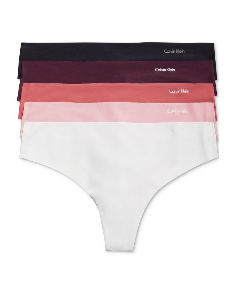 Invisible Thong 5-Pack QD3556 Bright White/little Rosey/raspberry Blush/rhone/black $27.73 Panty