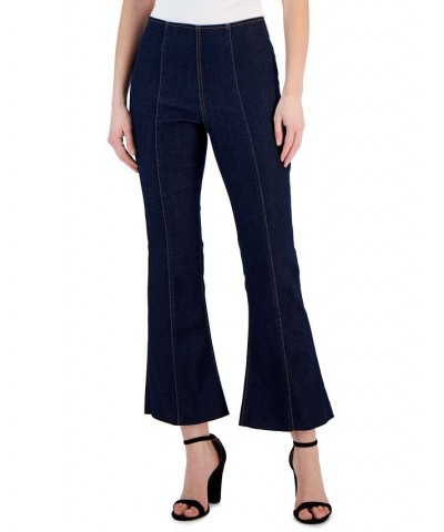 Women's High-Rise Pull-On Flared Cropped Jeans Dark Indigo $25.19 Jeans