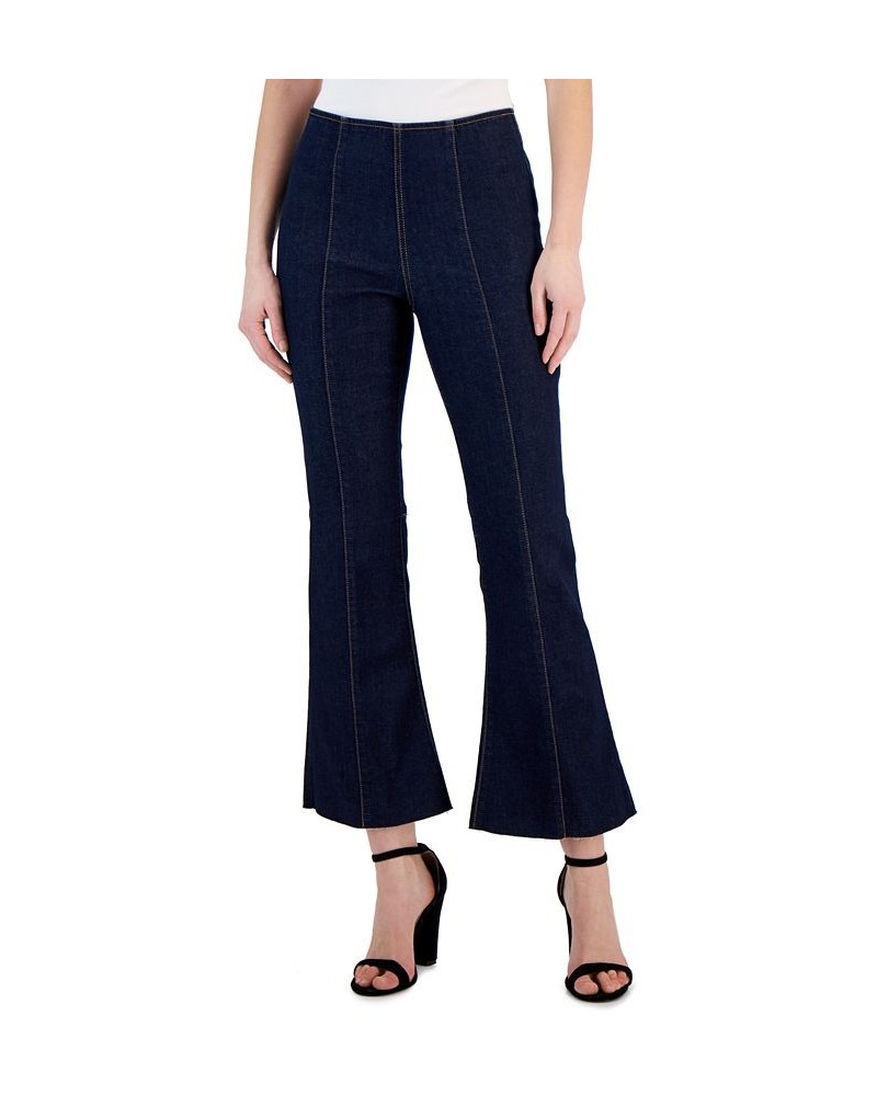 Women's High-Rise Pull-On Flared Cropped Jeans Dark Indigo $25.19 Jeans