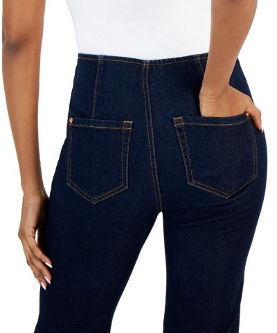 Women's High-Rise Pull-On Flared Cropped Jeans Dark Indigo $25.19 Jeans