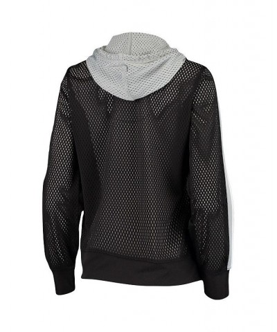 Women's Black Gray Brooklyn Nets Top of the Key Foil Mesh Full-Zip Hoodie Black, Gray $33.75 Sweatshirts