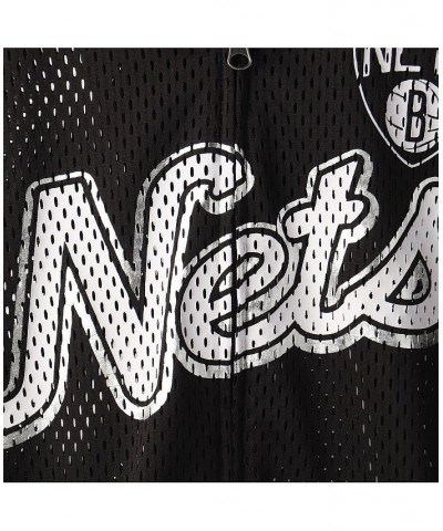 Women's Black Gray Brooklyn Nets Top of the Key Foil Mesh Full-Zip Hoodie Black, Gray $33.75 Sweatshirts