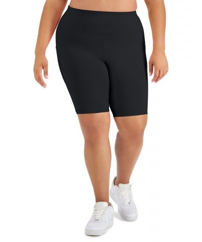 Plus Size Pull-On Bicycle Shorts Deep Black $11.63 Shorts