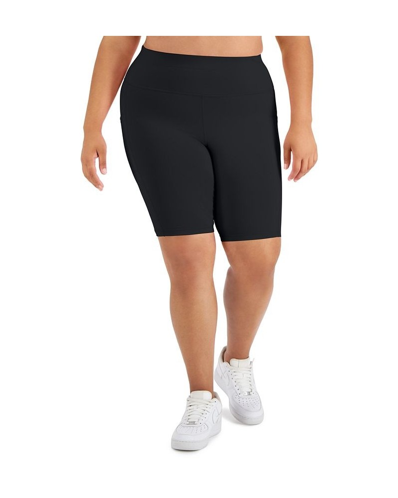 Plus Size Pull-On Bicycle Shorts Deep Black $11.63 Shorts