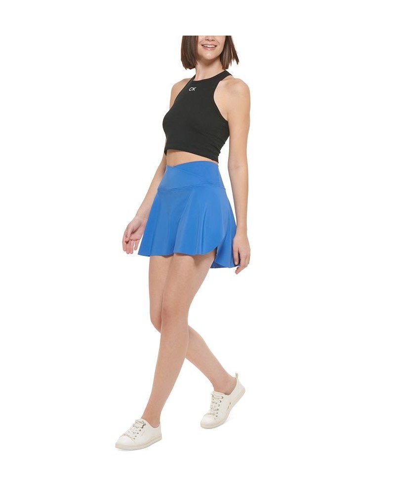 Women's Crossover Waist Skort Blue $38.23 Shorts