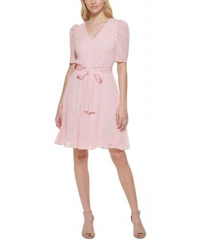 Petite Chiffon Fit & Flare Dress Ballerina Pink $31.82 Dresses