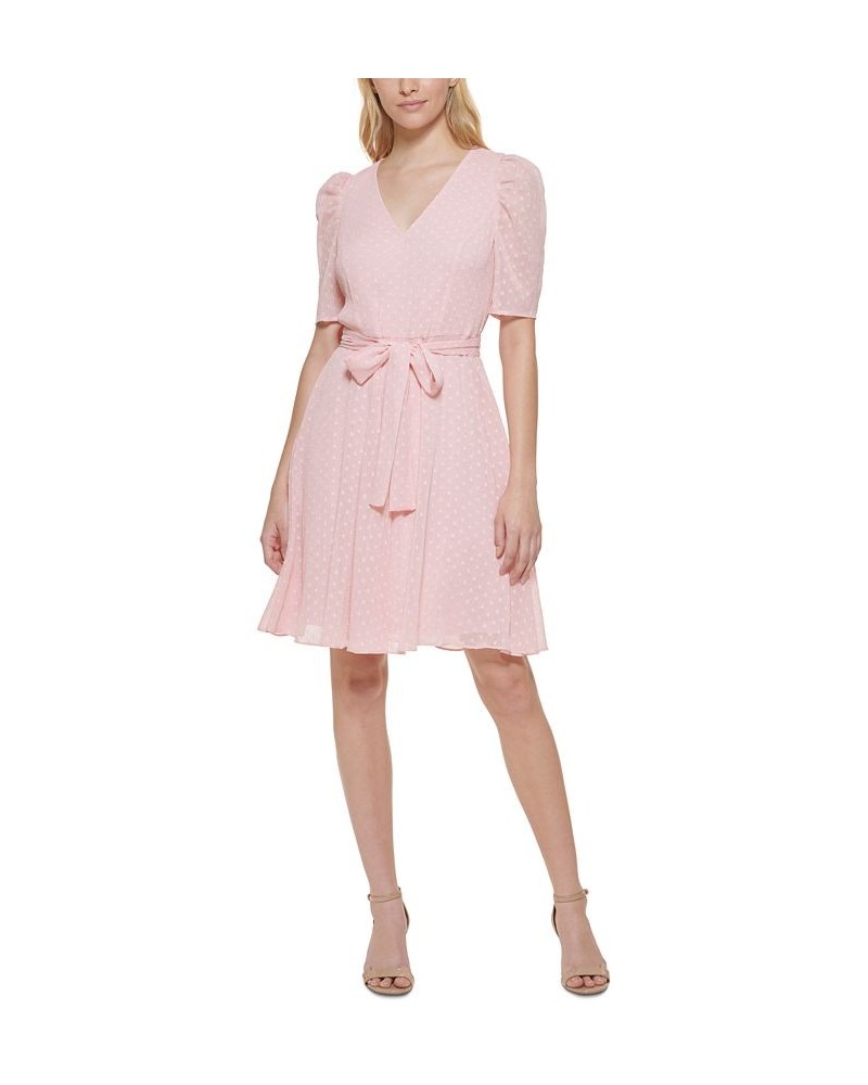 Petite Chiffon Fit & Flare Dress Ballerina Pink $31.82 Dresses