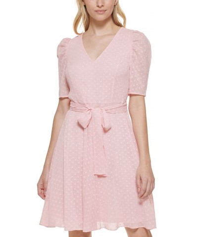 Petite Chiffon Fit & Flare Dress Ballerina Pink $31.82 Dresses