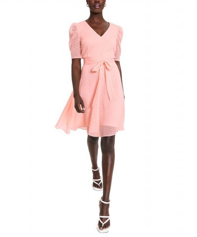 Petite Chiffon Fit & Flare Dress Ballerina Pink $31.82 Dresses