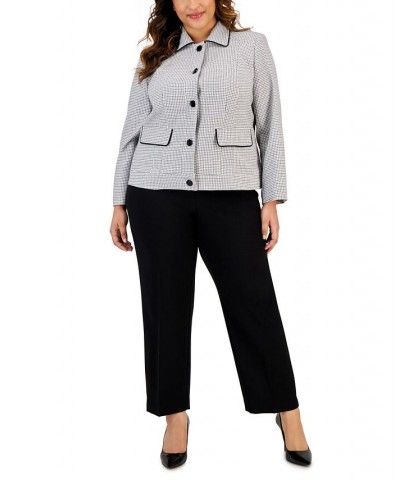 Plus Size Five-Button Jacket & Slim Pants Black $140.80 Suits