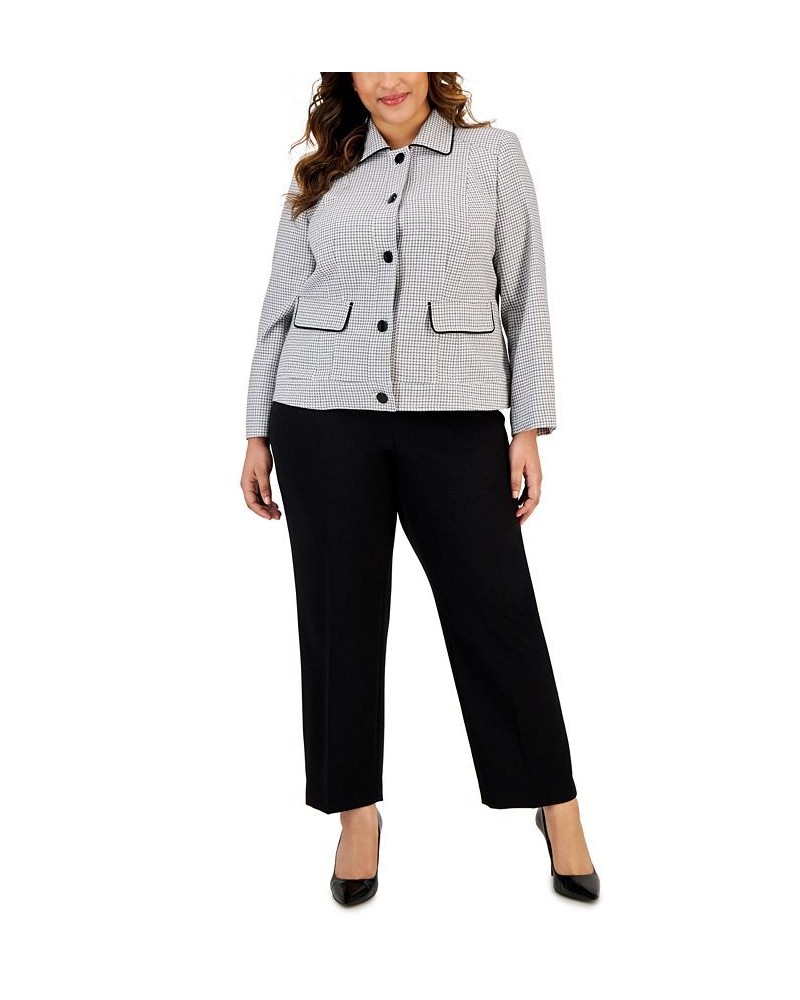 Plus Size Five-Button Jacket & Slim Pants Black $140.80 Suits