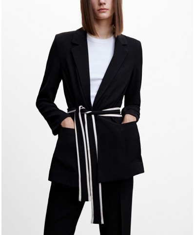 Women's Belt Suit Blazer Black $70.00 Jackets