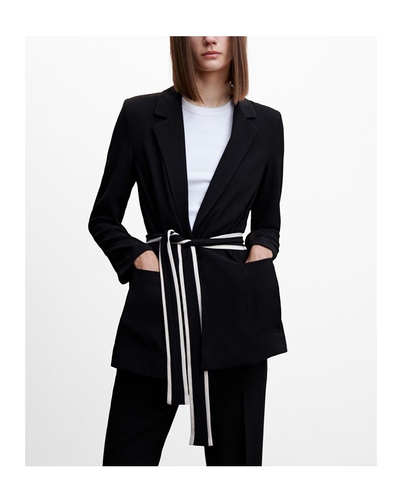 Women's Belt Suit Blazer Black $70.00 Jackets