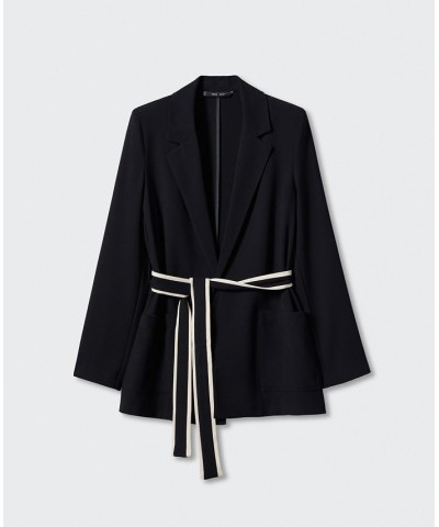 Women's Belt Suit Blazer Black $70.00 Jackets