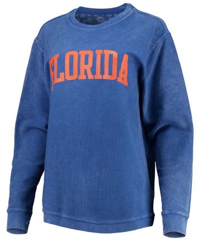 Women's Royal Florida Gators Comfy Cord Vintage-Like Wash Basic Arch Pullover Sweatshirt Royal $43.99 Sweatshirts