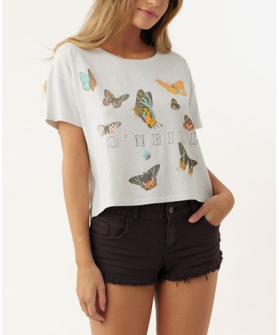 Juniors Fly Away Graphic Relaxed Crewneck T-Shirt Lunar Rock $20.90 Tops