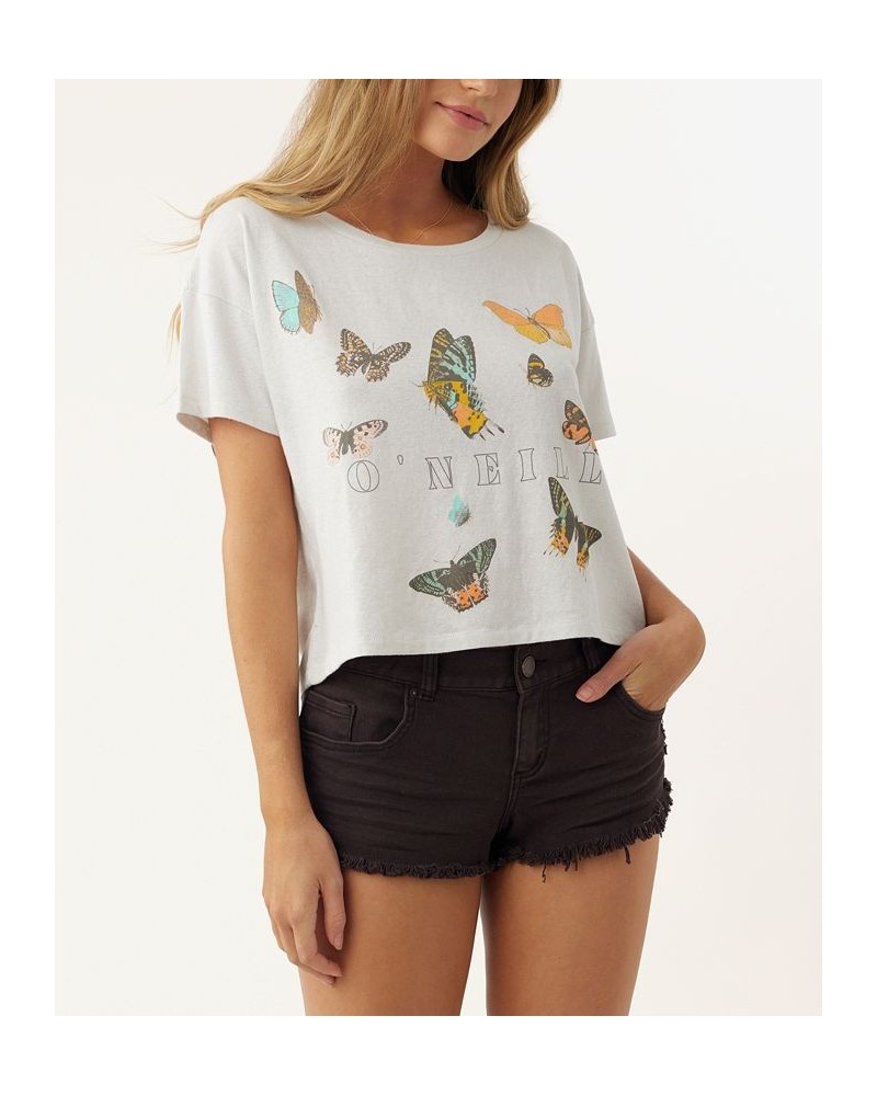 Juniors Fly Away Graphic Relaxed Crewneck T-Shirt Lunar Rock $20.90 Tops