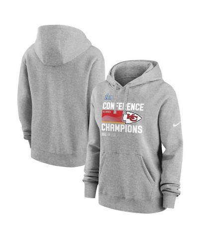 Women's Heather Gray Kansas City Chiefs 2022 AFC Champions Locker Room Trophy Collection Pullover Hoodie Heather Gray $37.80 ...