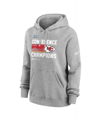 Women's Heather Gray Kansas City Chiefs 2022 AFC Champions Locker Room Trophy Collection Pullover Hoodie Heather Gray $37.80 ...