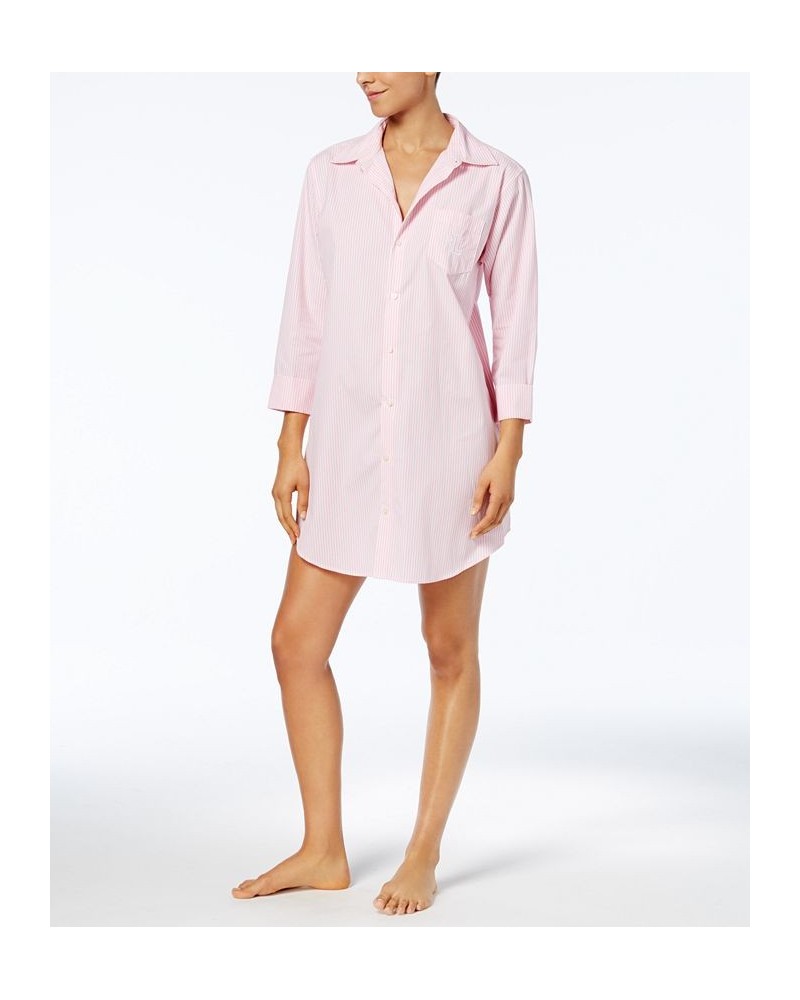 Roll Cuff Sleepshirt Nightgown Pink $35.19 Sleepwear