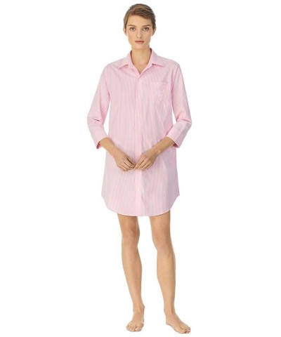 Roll Cuff Sleepshirt Nightgown Pink $35.19 Sleepwear