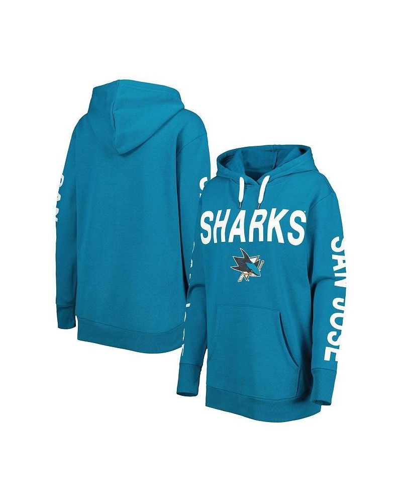 Women's Teal San Jose Sharks Extra Inning Pullover Hoodie Teal $31.10 Sweatshirts