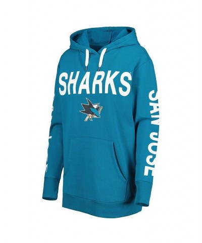 Women's Teal San Jose Sharks Extra Inning Pullover Hoodie Teal $31.10 Sweatshirts