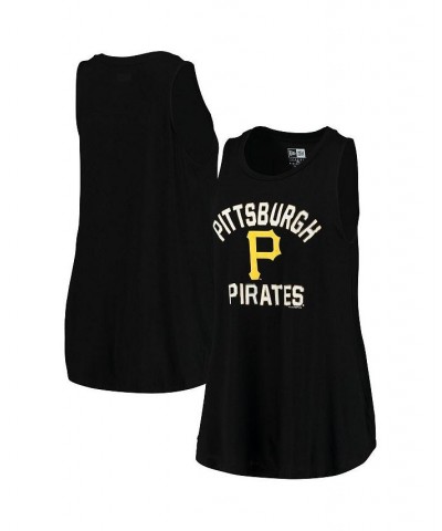 Women's Black Pittsburgh Pirates Tank Top Black $24.29 T-Shirts