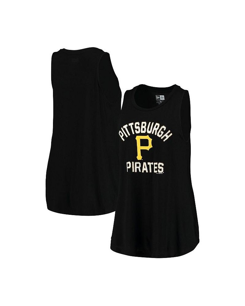 Women's Black Pittsburgh Pirates Tank Top Black $24.29 T-Shirts