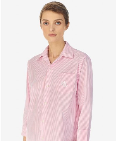 Roll Cuff Sleepshirt Nightgown Pink $35.19 Sleepwear