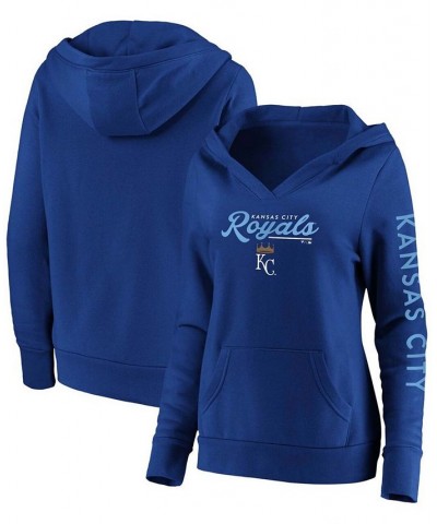 Plus Size Royal Kansas City Royals Core High Class Crossover Pullover Hoodie Royal $37.60 Sweatshirts