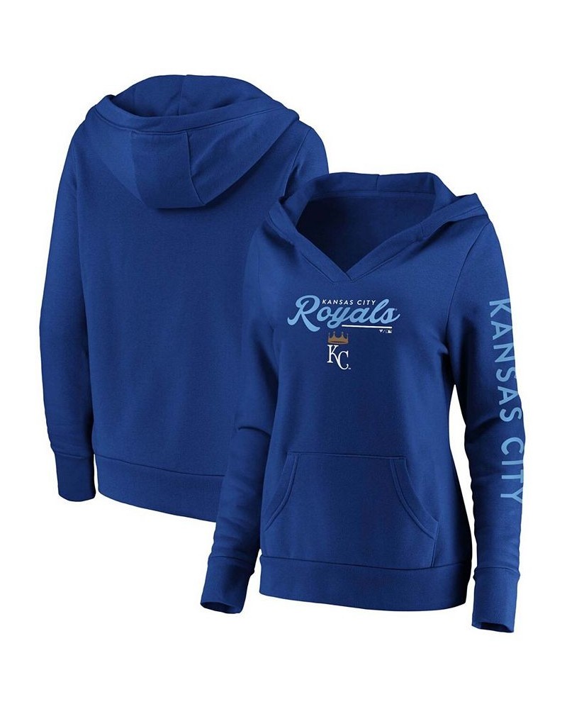 Plus Size Royal Kansas City Royals Core High Class Crossover Pullover Hoodie Royal $37.60 Sweatshirts