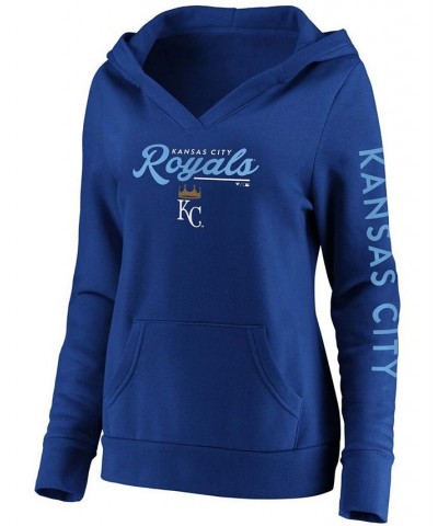 Plus Size Royal Kansas City Royals Core High Class Crossover Pullover Hoodie Royal $37.60 Sweatshirts