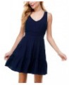 Juniors' Tiered Tie-Back A-Line Dress Navy $15.98 Dresses