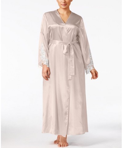 Plus Size Satin Stella Robe Tan/Beige $20.83 Sleepwear