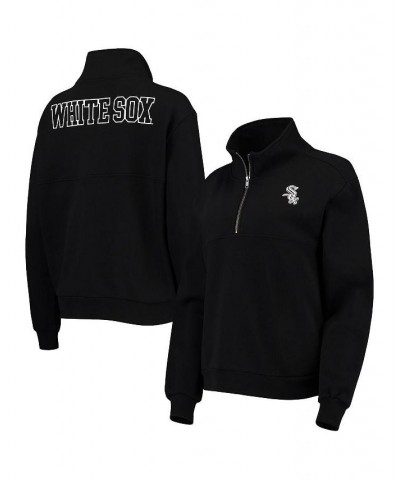 Women's Black Chicago White Sox Two-Hit Quarter-Zip Pullover Top Black $61.44 Tops