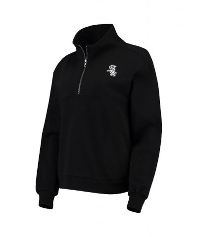 Women's Black Chicago White Sox Two-Hit Quarter-Zip Pullover Top Black $61.44 Tops