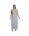 Women's Plus Size Cotton Jersey Sleeveless Swim Cover-up Maxi Dress Navy/emerald palm foliage $29.98 Swimsuits