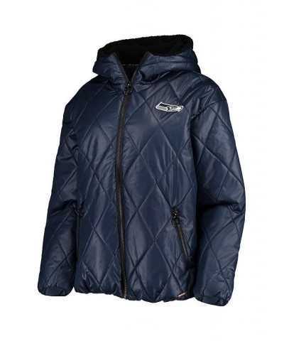 Women's College Navy Seattle Seahawks Charlotte Full-Zip Hoodie Puffer Jacket Navy $59.40 Jackets