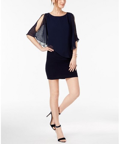 Capelet Sheath Dress Blue $59.50 Dresses