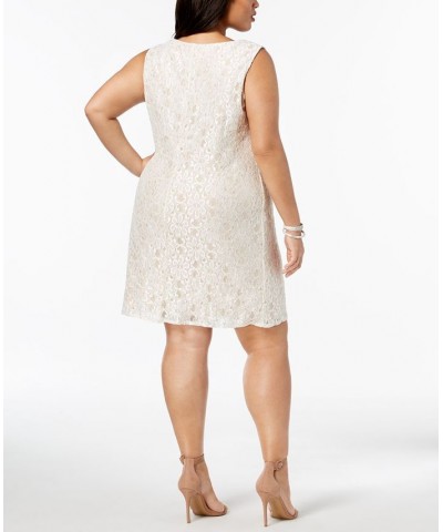 Plus Size Lace Dress & Jacket Ivory/Cream $62.55 Dresses