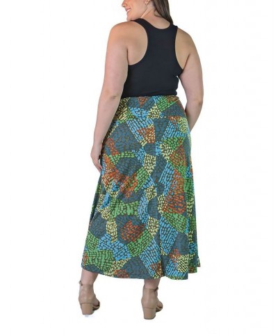 Plus Size Maxi Skirt Green Multi $29.92 Skirts