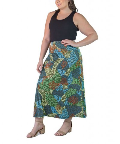 Plus Size Maxi Skirt Green Multi $29.92 Skirts