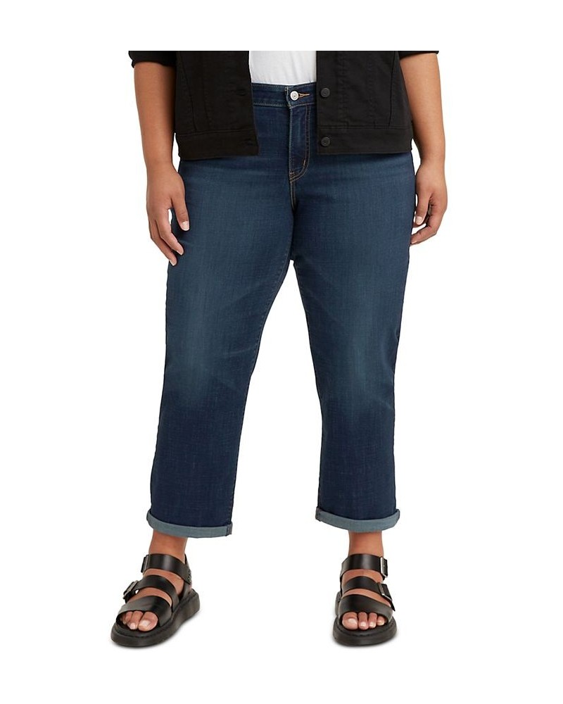 Trendy Plus Size Boyfriend Jeans Cobalt Lay $32.20 Jeans