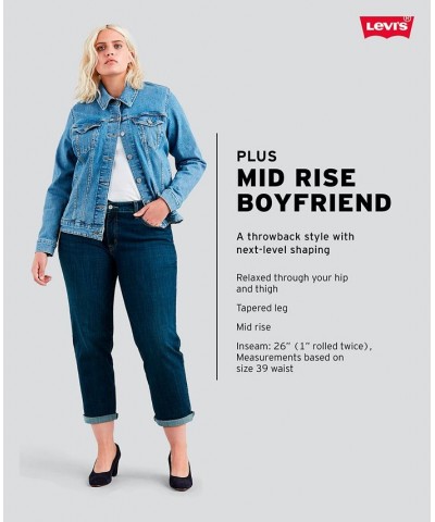 Trendy Plus Size Boyfriend Jeans Cobalt Lay $32.20 Jeans